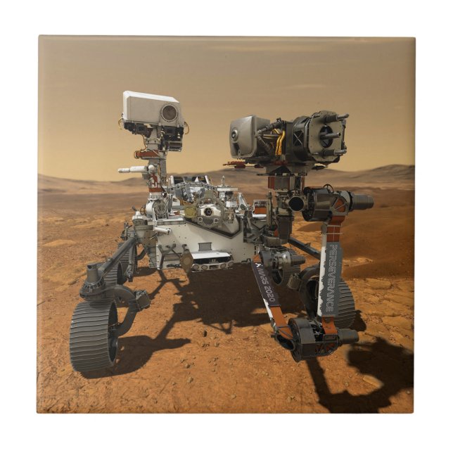 Perseverance Rover Operating On Surface Of Mars. Tile (Front)