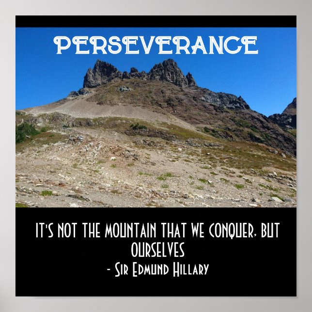 Perseverance Strength Mountains Customizable  Poster (Front)