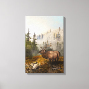 "Perseverance The Elk" 12"x18" [brighter/smaller] Canvas Print