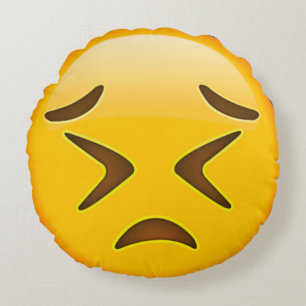 Persevering Emoji Round Pillow