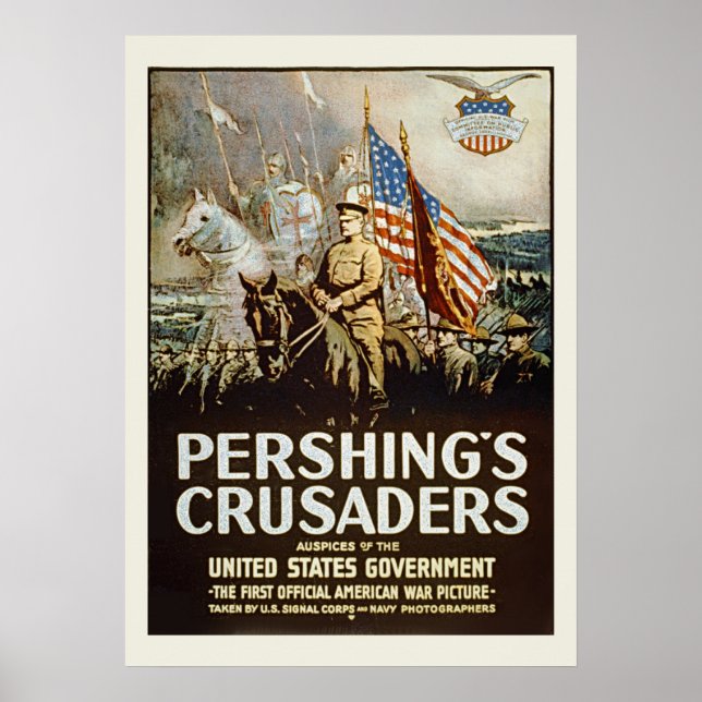Pershings Crusaders Vintage US Military Poster (Front)