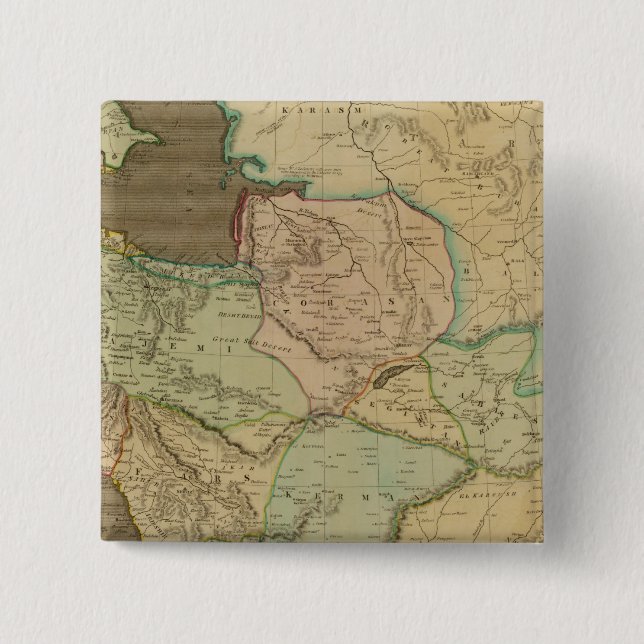 Persia 4 2 inch square button (Front)