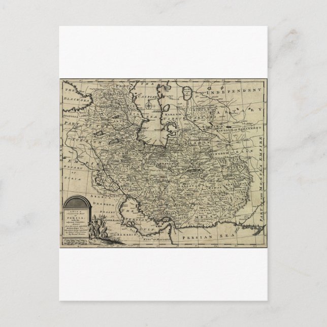 Persia Ancient Map 1747 Postcard (Front)