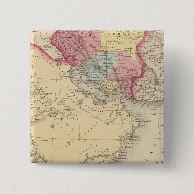 Persia, Arabia 2 Inch Square Button (Front)