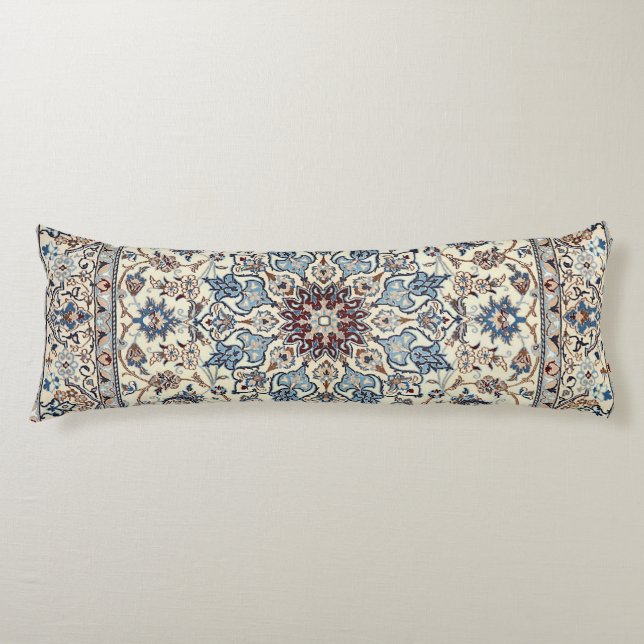 Persia Dusty Blue Grey Grey Accent  Body Pillow (Front)