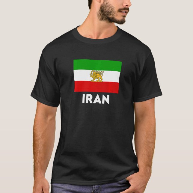 Persia Flag Iran Flag T-Shirt (Front)