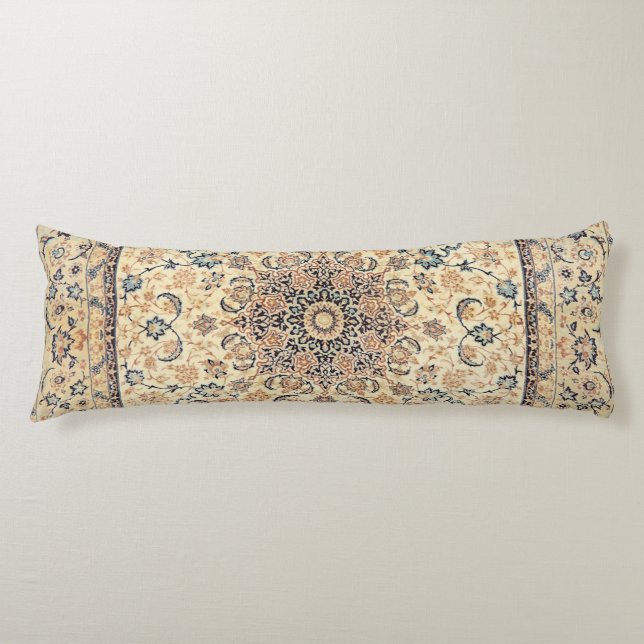 Persia Light Yellow Dusty Blue  Body Pillow (Front)