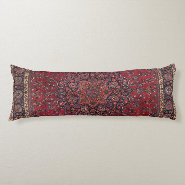 Persia Purple Blue Red Star Blooms  Body Pillow (Front)
