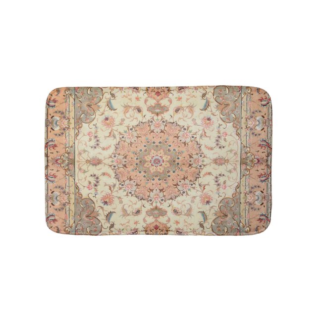 Persia Tabriz Blush Peach Peachy  Bath Mat (Front)
