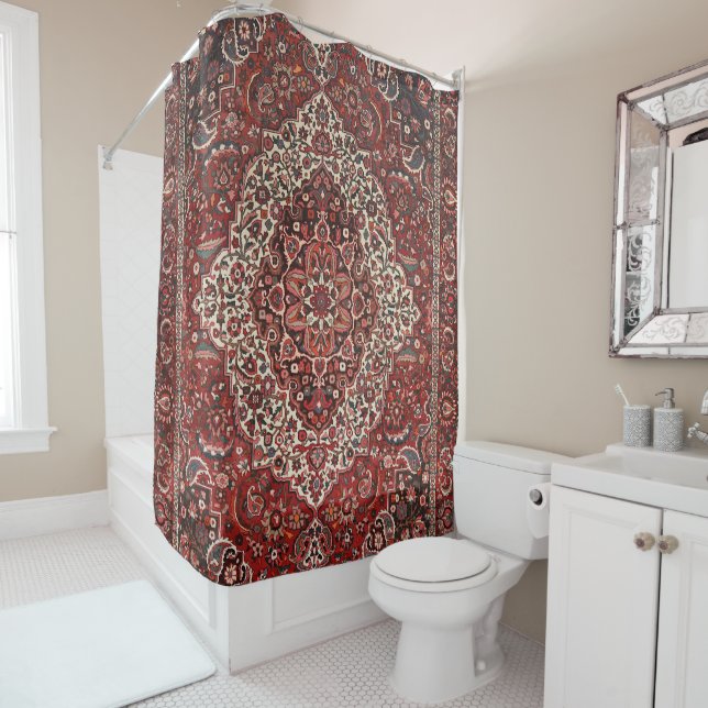 Persian Bakhtiari Deep Dark Red Tan  (In Situ)