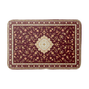 Persian Bath Mat Burgundy - Elegant Vintage Rug