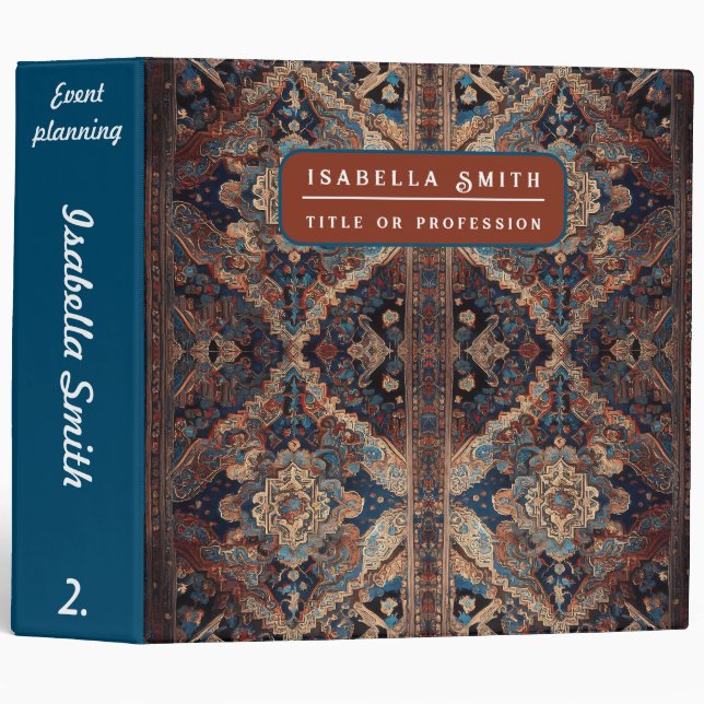 Persian Beautiful Old Pattern Modern Collection Binder (Front/Spine)