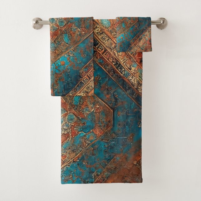 Persian Beautiful Old Pattern Popular Collection Bath Towel Set (Insitu)