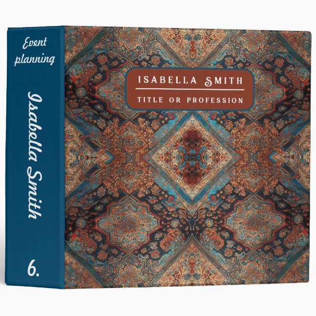 Persian Beautiful Old Pattern Trendy Collection Binder (Front/Spine)