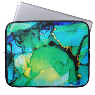 PERSIAN BLUE, chartreuse green. Very beautiful art Laptop Sleeve