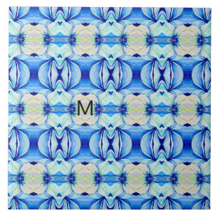 Persian Blue Pattern with Geometrical Shapes Tile
