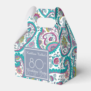 Persian Boteh Paisley 80th Birthday Thank You F B Favor Box