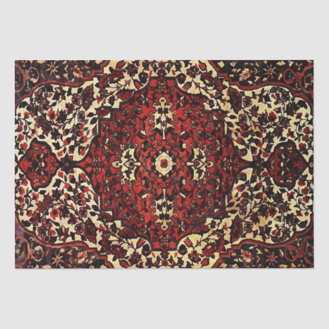 Persian carpet look in dark red and cream  tissue paper (Front)