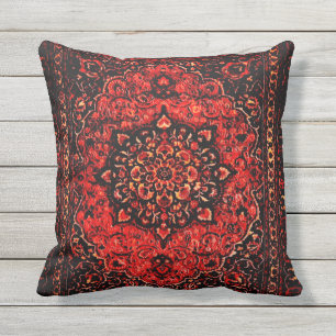 Persian carpet look in rose tinted field no2 throw pillow