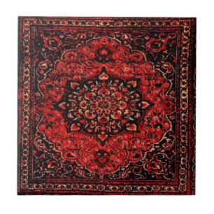 Persian carpet look in rose tinted field tile