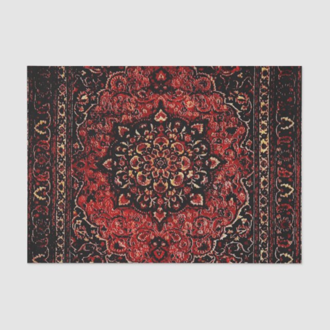 Persian carpet look in rose tinted field tissue paper (Front)