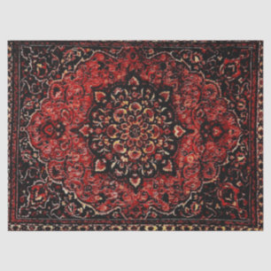 Persian carpet look in rose tinted field  tissue paper