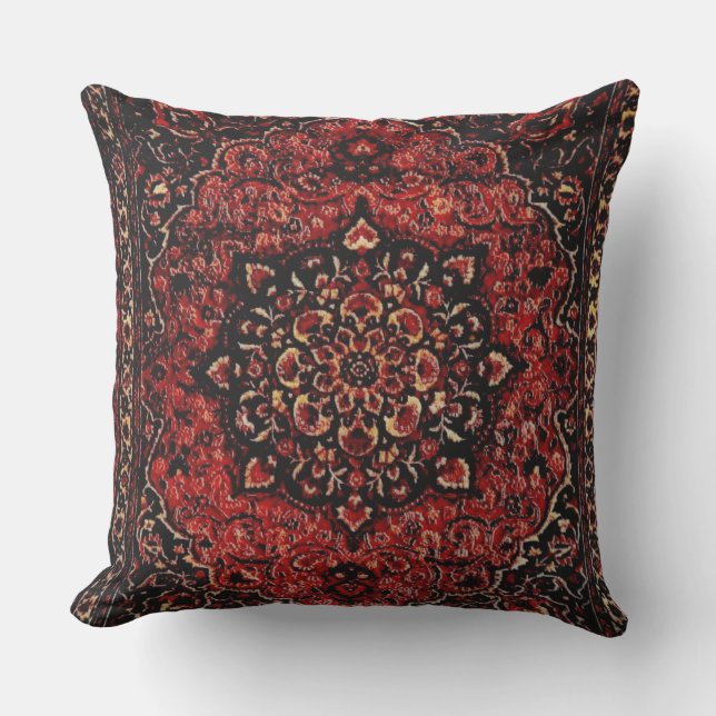 Persian carpet look  -  red outdoor pillow (Front)