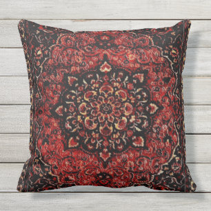 Persian carpet look  -  red outdoor pillow