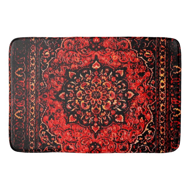 Persian carpet look with  rose  field   bath mat (Front)