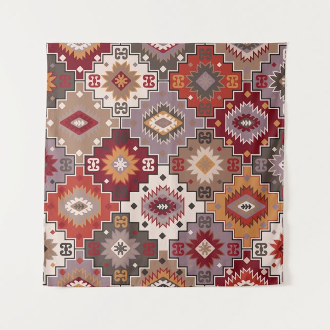 Persian carpet original design, tribal texture. Ea Tapestry (Front)