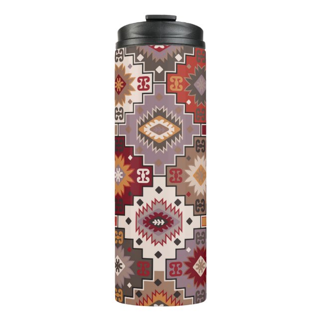 Persian carpet original design, tribal texture. Ea Thermal Tumbler (Front)