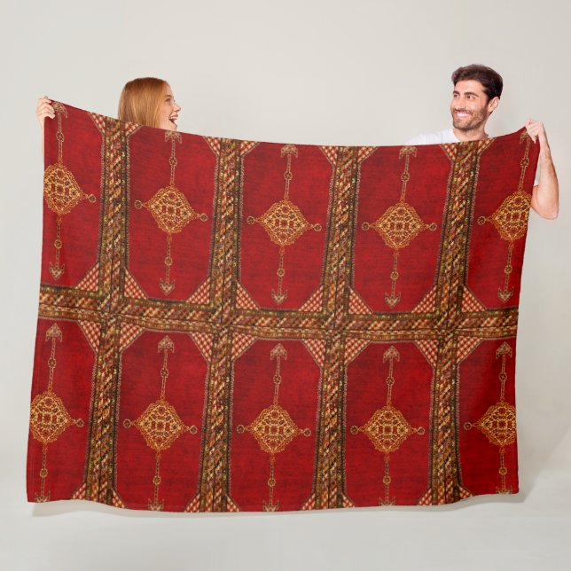 Persian carpet pattern fleece blanket (In Situ)