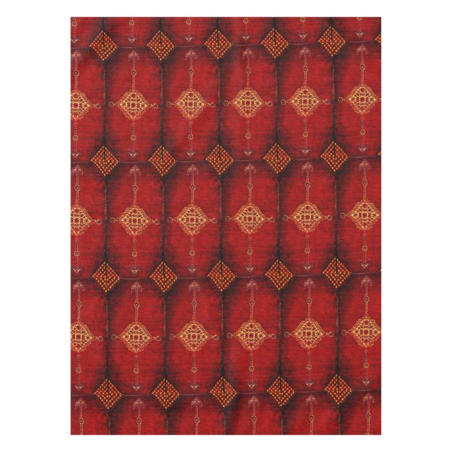 Persian carpet pattern in red tablecloth (Front)