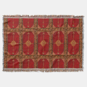 Persian carpet pattern throw blanket