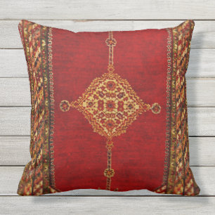 Persian carpet pattern throw pillow