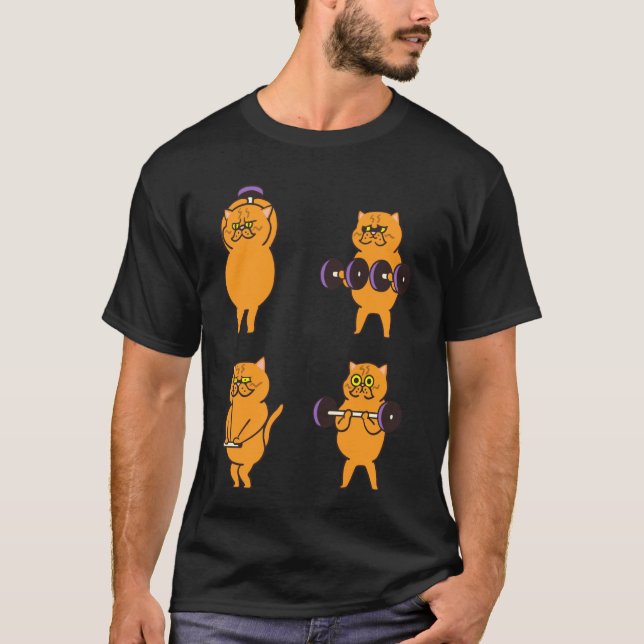 Persian Cat Arm Workout T-Shirt (Front)