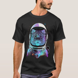 Persian Cat Astronaut Outer Space Colourful Cats A T-Shirt