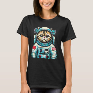 Persian Cat Astronaut Space Suit T-Shirt