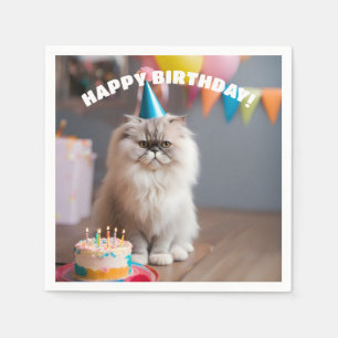 Persian Cat Birthday Party Napkin