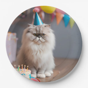 Persian Cat Birthday Party Paper Plate