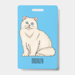 Persian cat cartoon illustration badge
