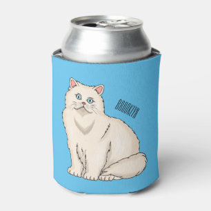 Persian cat cartoon illustration  can cooler
