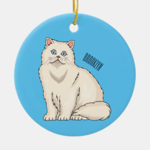 Persian cat cartoon illustration ceramic ornament