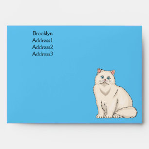 Persian cat cartoon illustration envelope