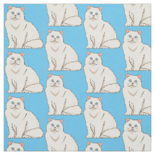 Persian cat cartoon illustration  fabric