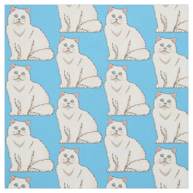 Persian cat cartoon illustration  fabric (Swatch)