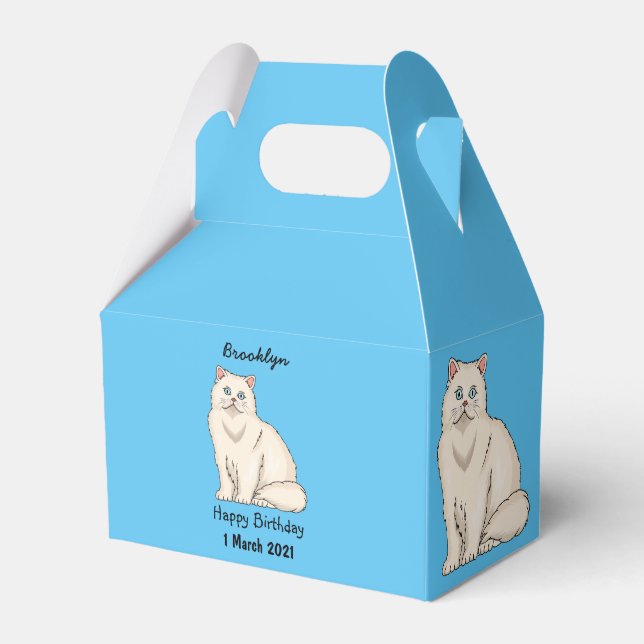 Persian cat cartoon illustration  favor box (Front Side)