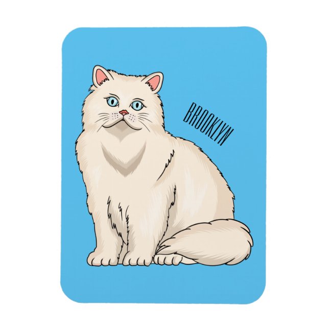 Persian cat cartoon illustration magnet (Vertical)