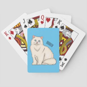 Persian cat cartoon illustration playing cards
