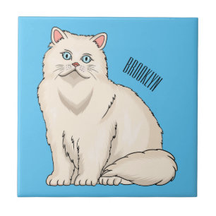 Persian cat cartoon illustration tile